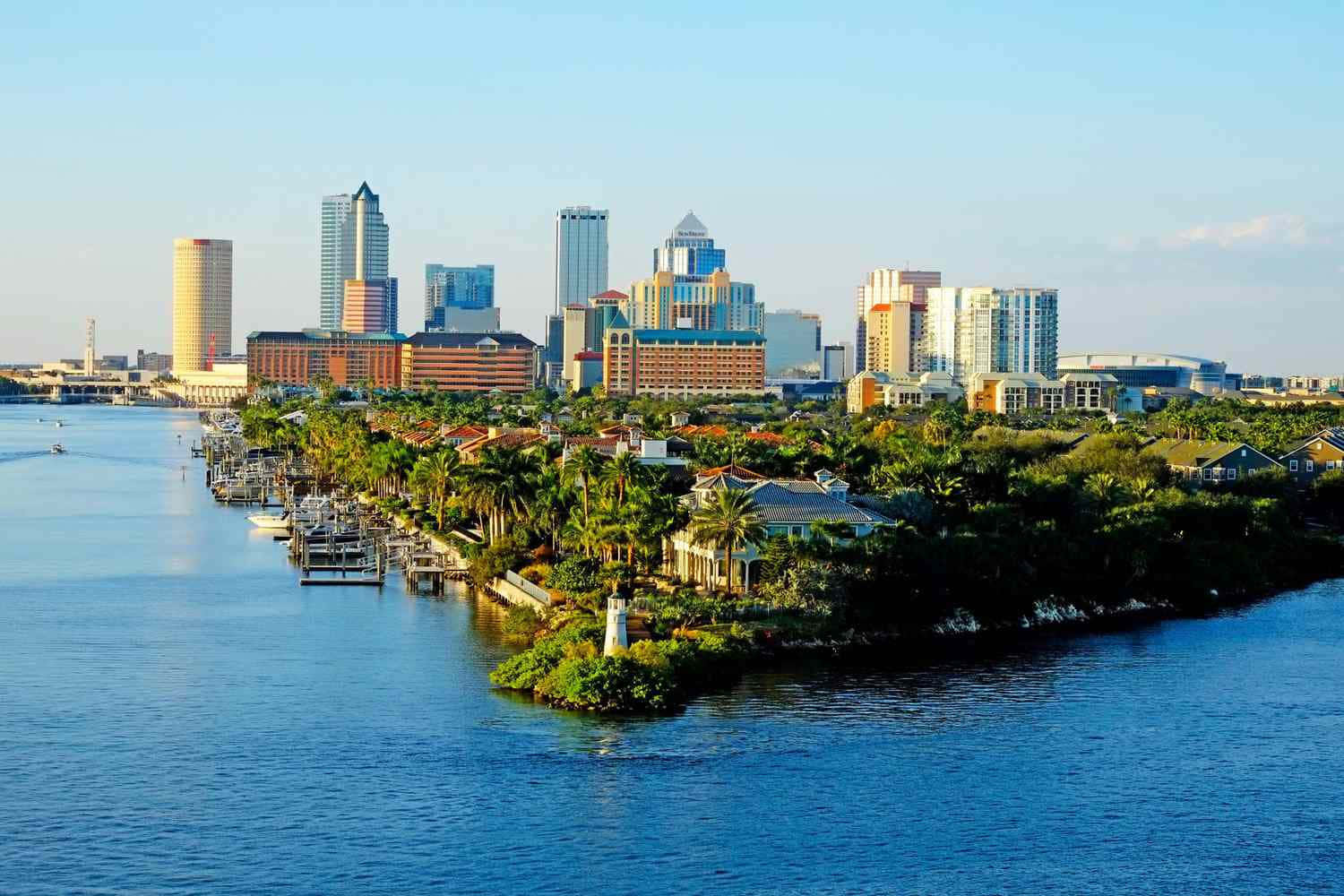 Tampa Skyline Over Water Wallpaper