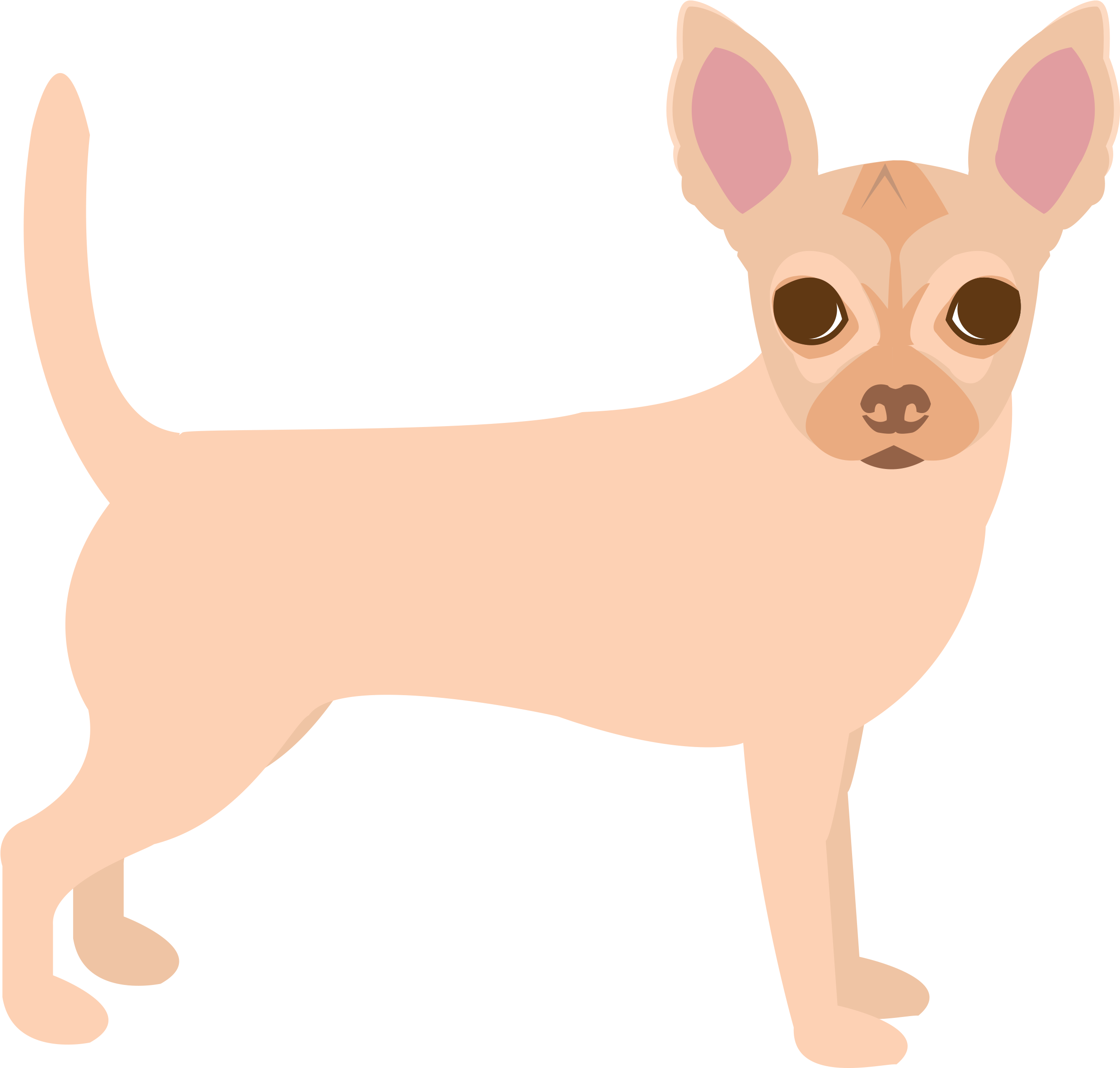 Tan Chihuahua Cartoon Illustration PNG