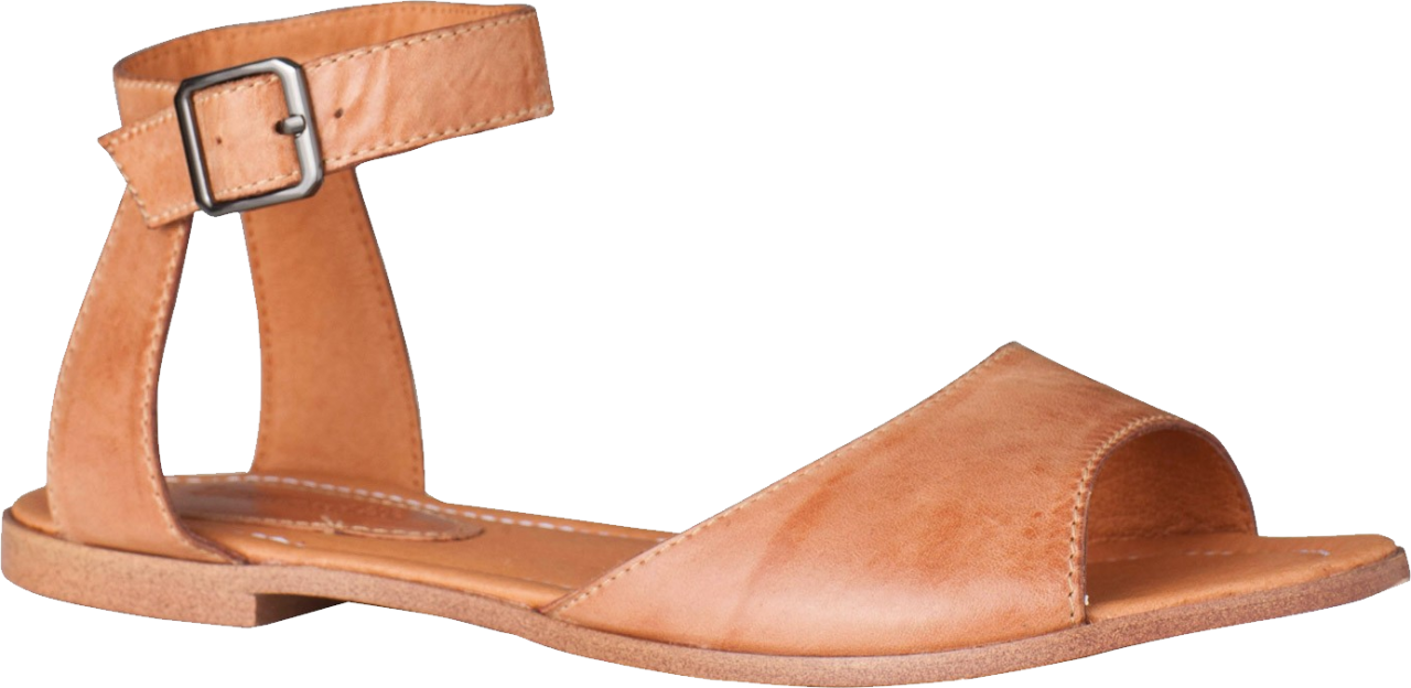 Tan Leather Ankle Strap Sandal PNG