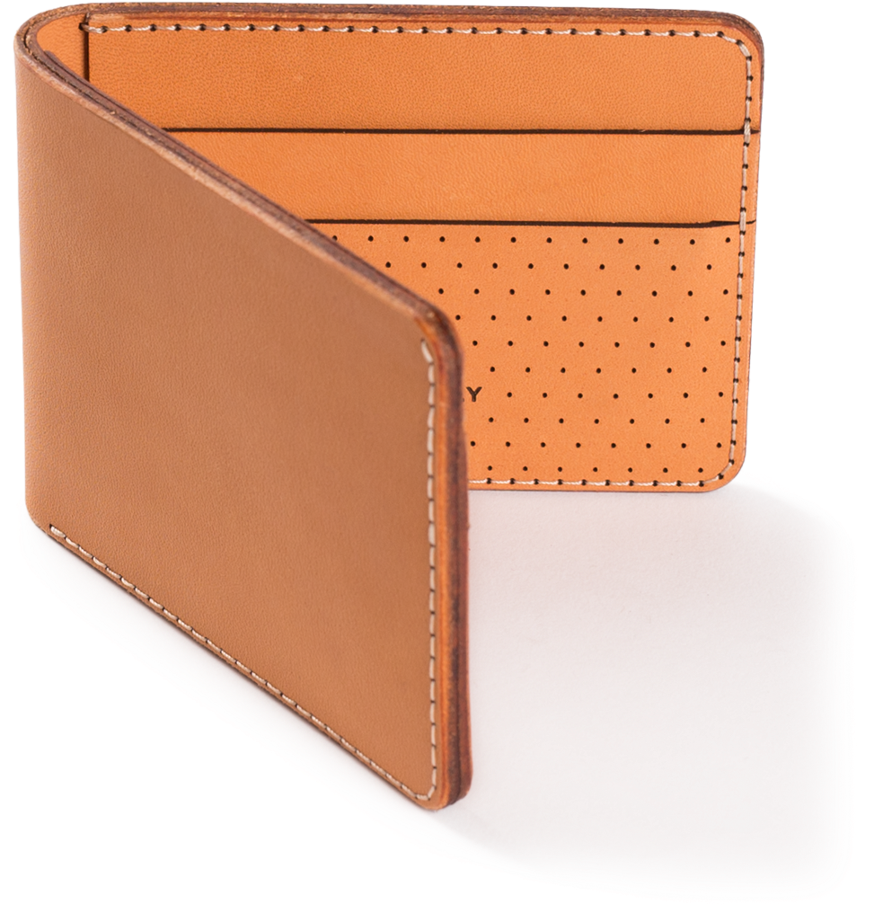 Tan Leather Bifold Wallet PNG