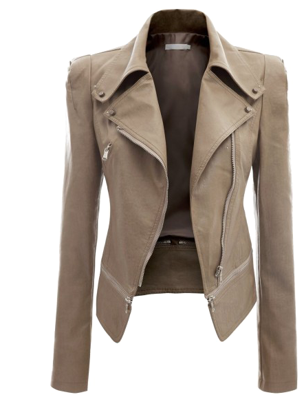 Tan Leather Blazer Jacket PNG