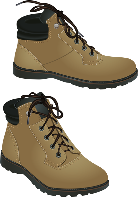 Tan Leather Work Boots Illustration PNG