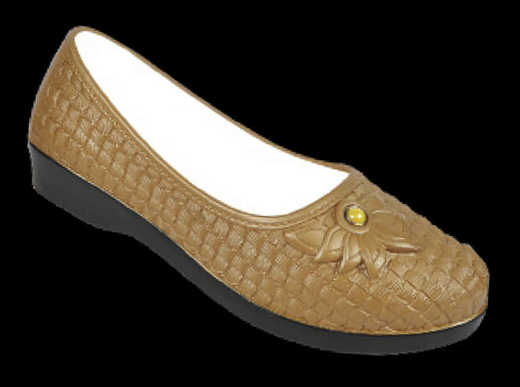 Tan Woven Ballet Flat Ladies Chappal PNG