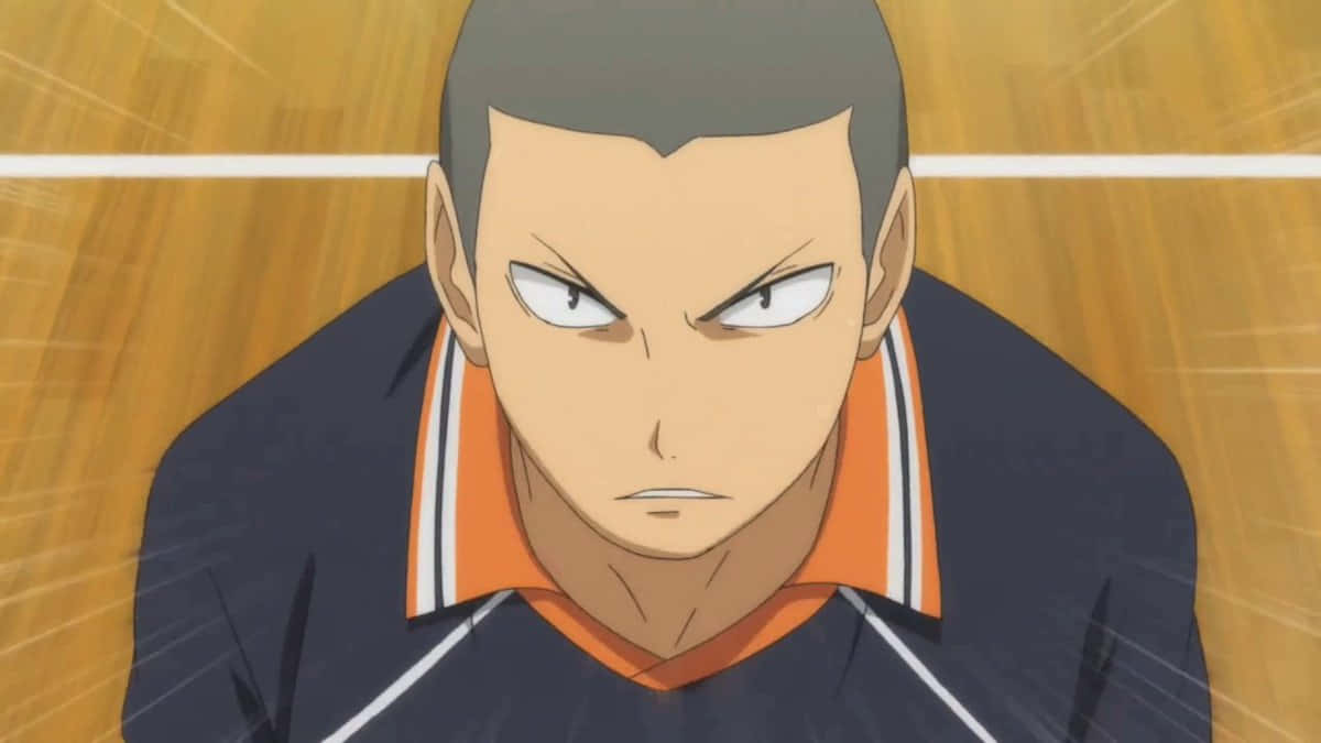 Tanaka Ryunosuke confidently walks on the volleyball court Wallpaper