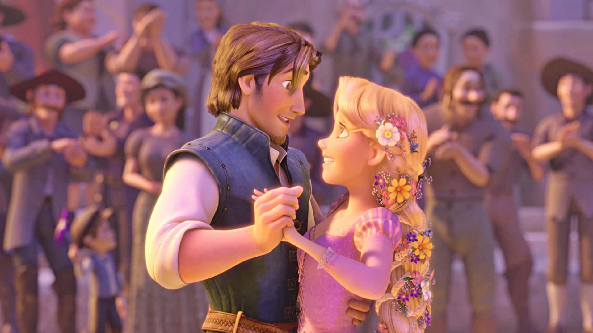 Rapunzel embracing her freedom in the new movie Tangled