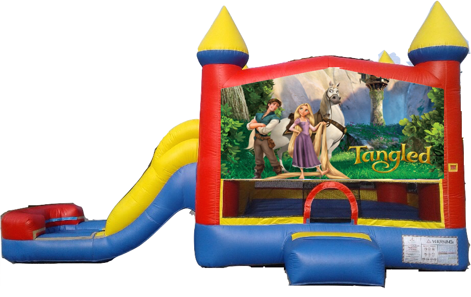 Tangled Inflatable Bounce Housewith Slide PNG