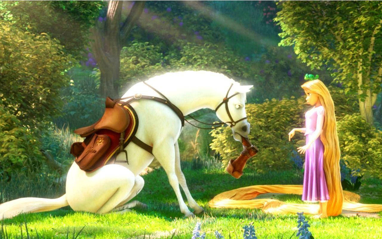 Tangled Rapunzel And Maximus Wallpaper