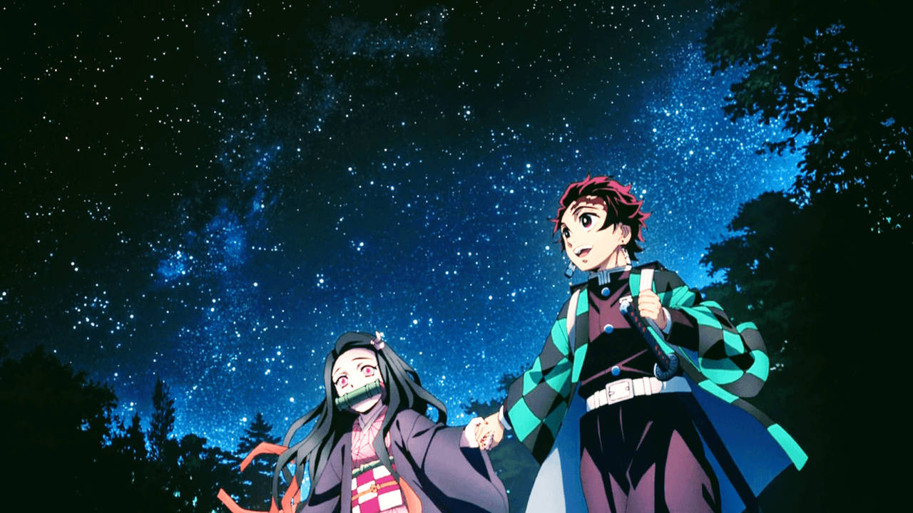 Tanjiro And Nezuko Starry Sky Wallpaper