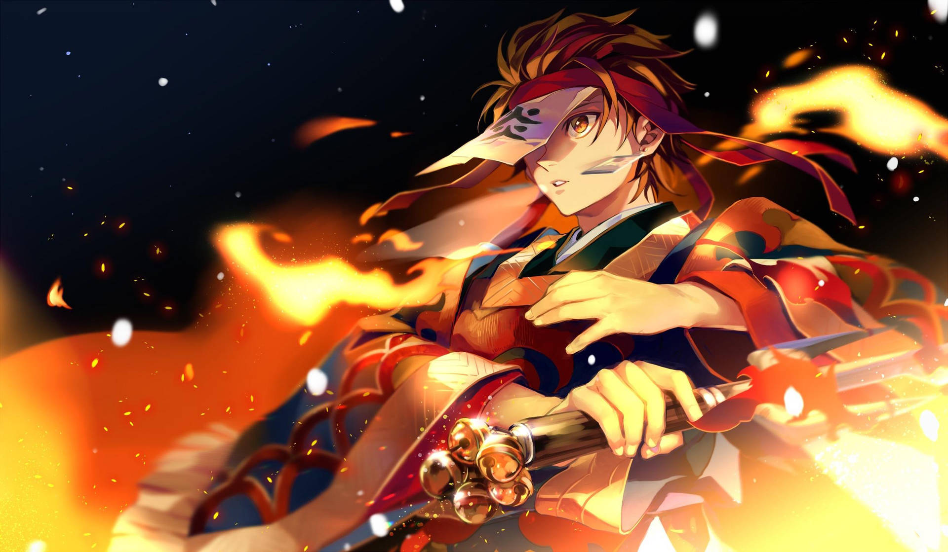 Tanjiro Fire Anime Wallpaper