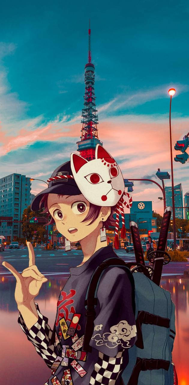 Tanjiro In The City Demon Slayer PFP Wallpaper