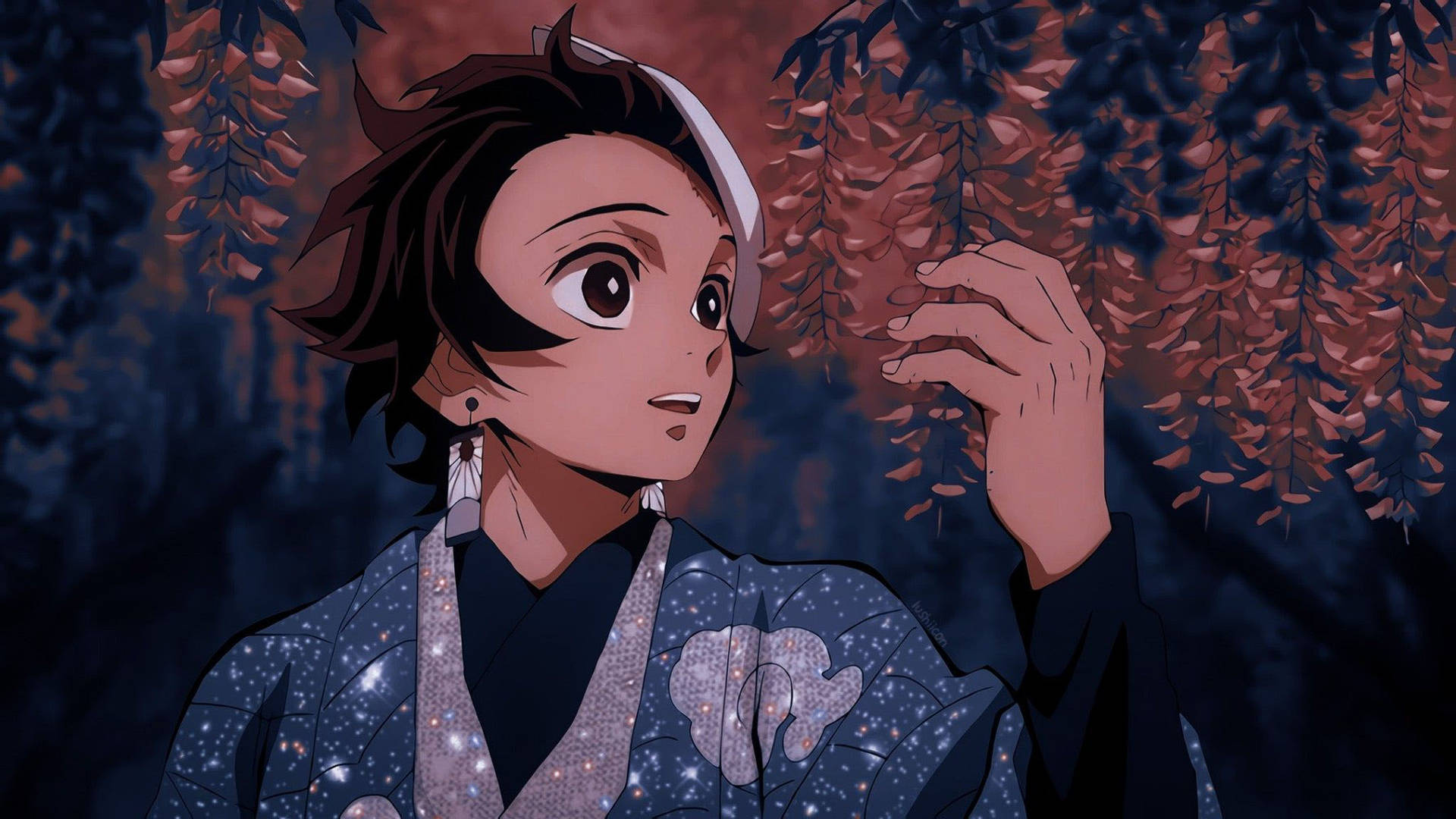 Tanjiropfp Con Un Kimono Deslumbrante. Fondo de pantalla