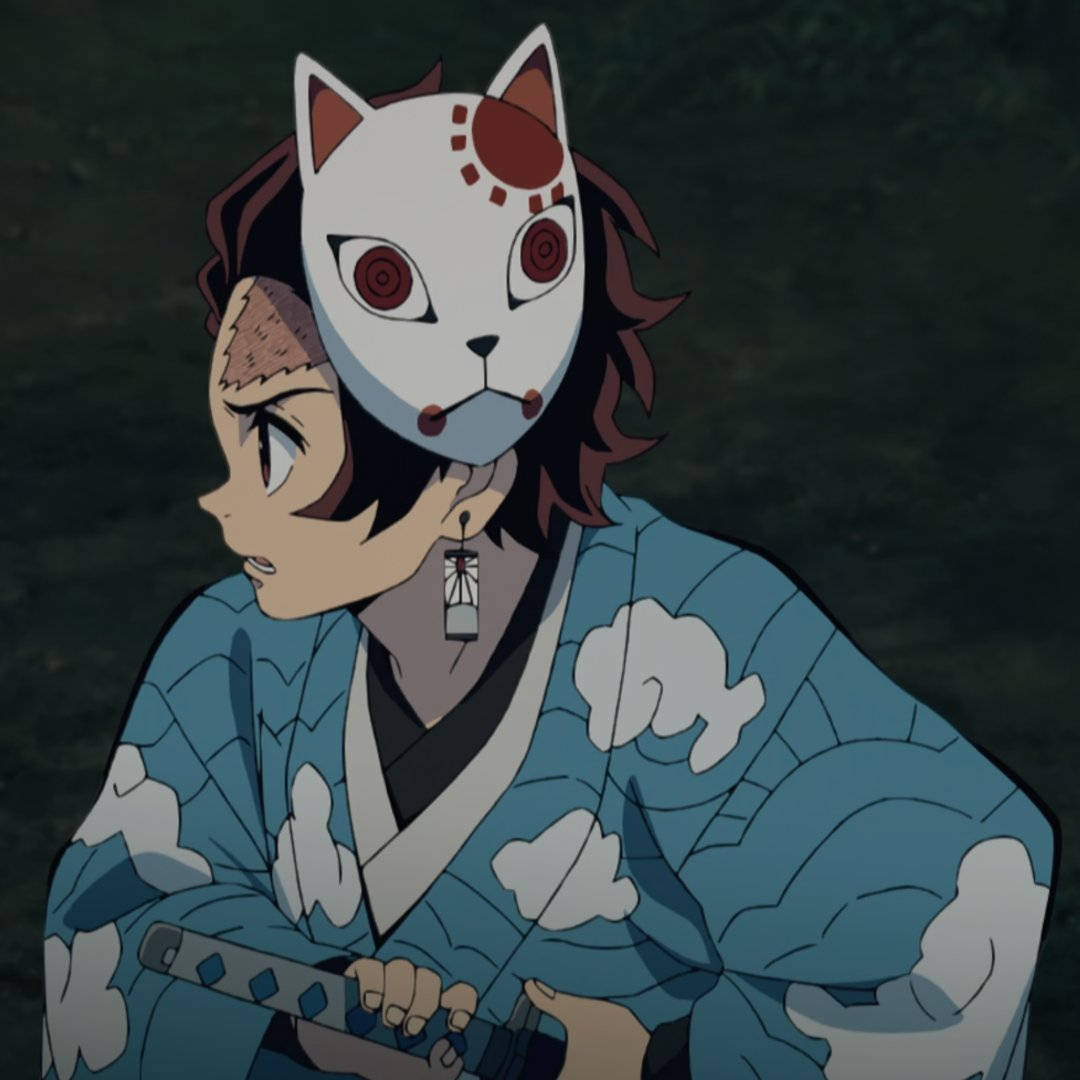 Tanjiro Wearing Demon Slayer Mask Wallpaper