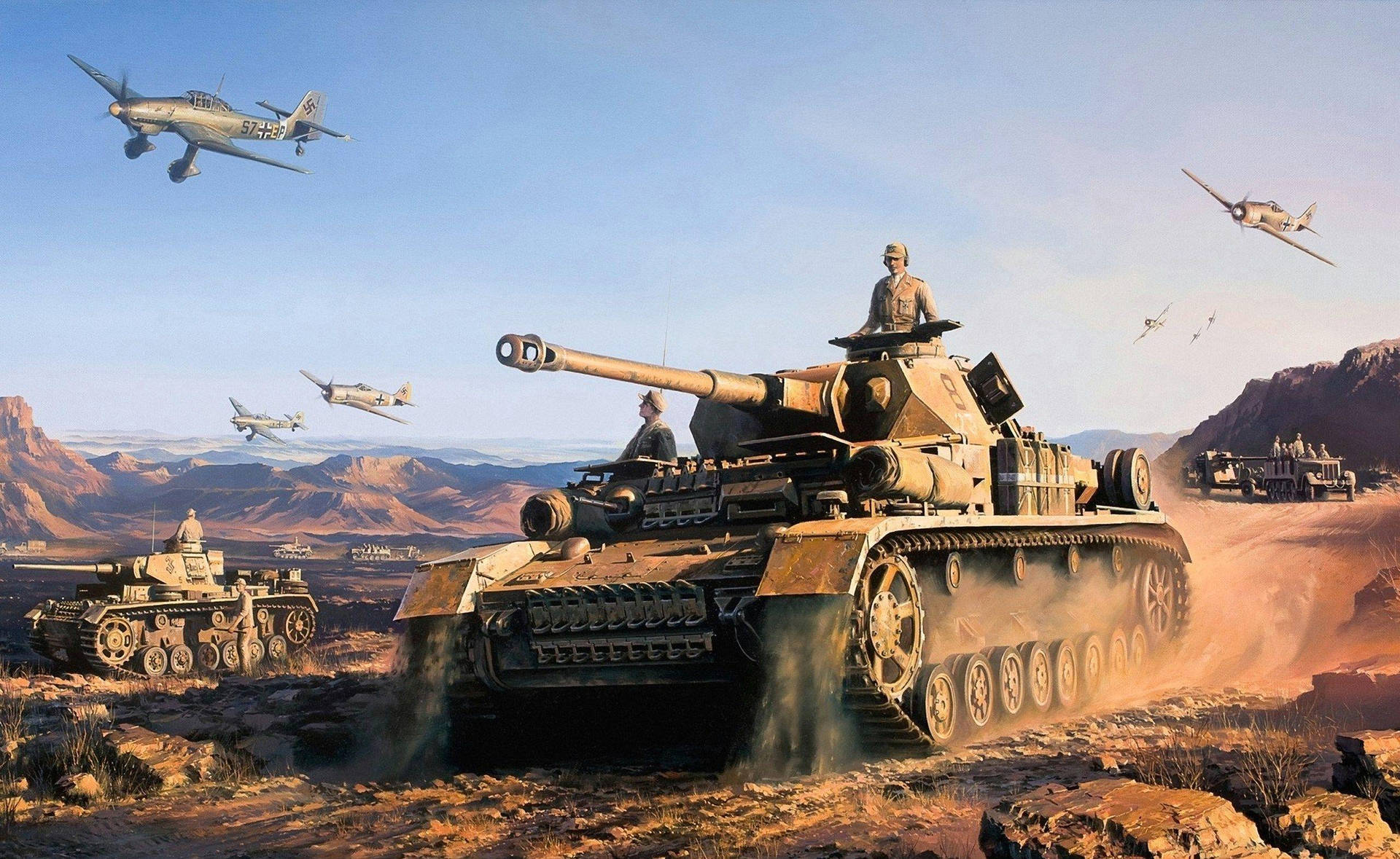Tanks And Fighter Planes Wallpaper