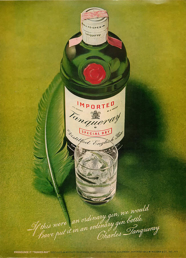 Tanqueray Gin Bottle 1972 Advert Wallpaper