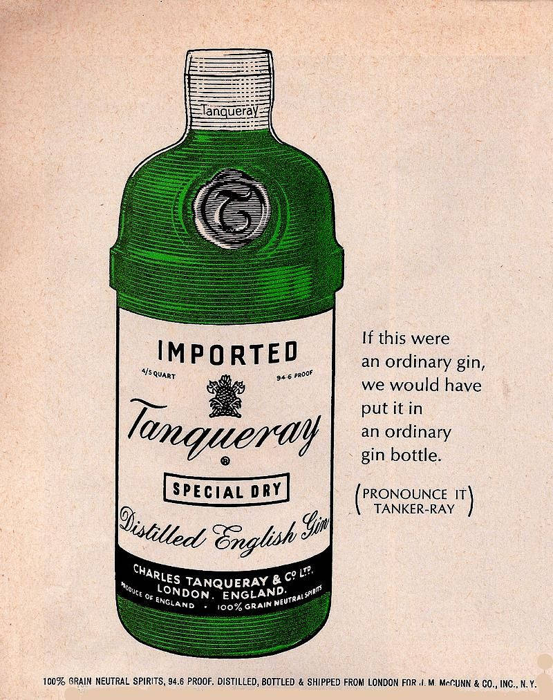 Pósterde Anuncio Vintage De Tanqueray Gin Fondo de pantalla