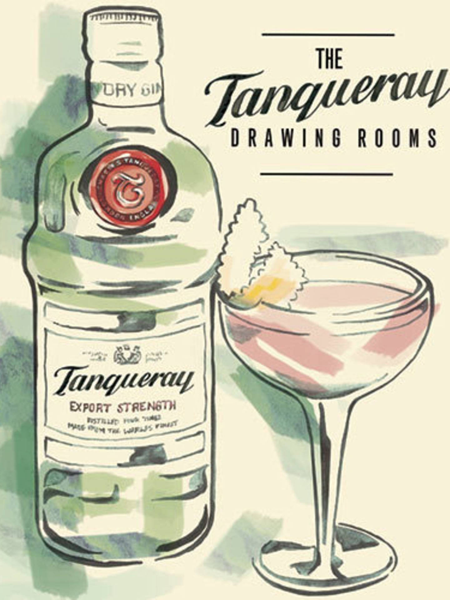 Tanqueray Gin Vintage Style Poster Wallpaper