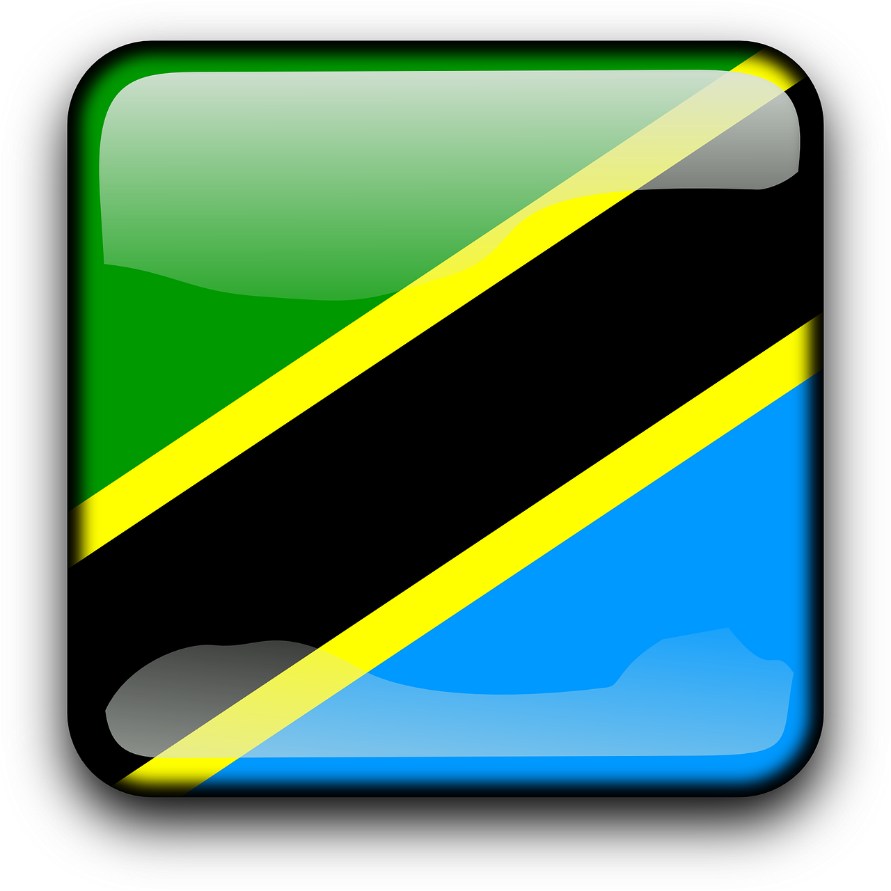Tanzania Flag Button Design PNG