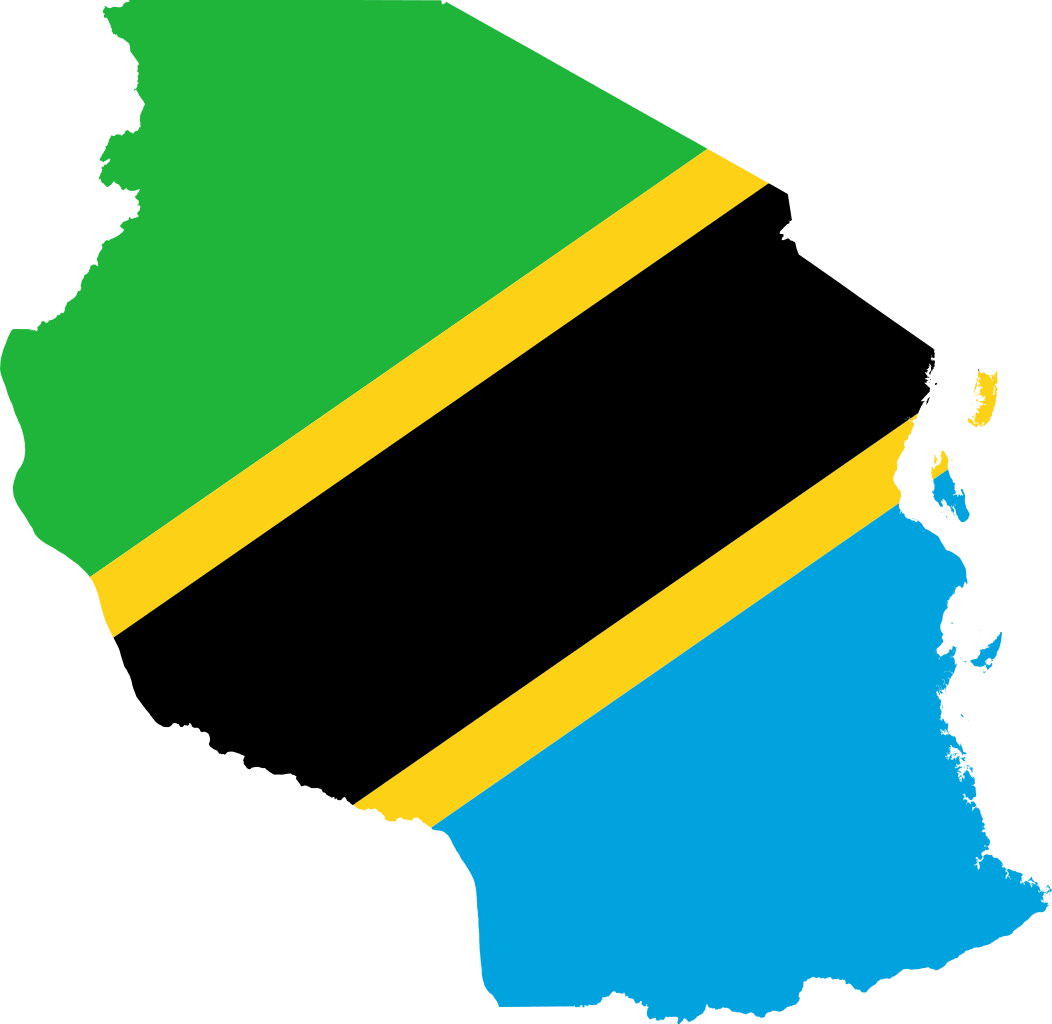 Tanzania Map Outlinewith Flag Colors PNG