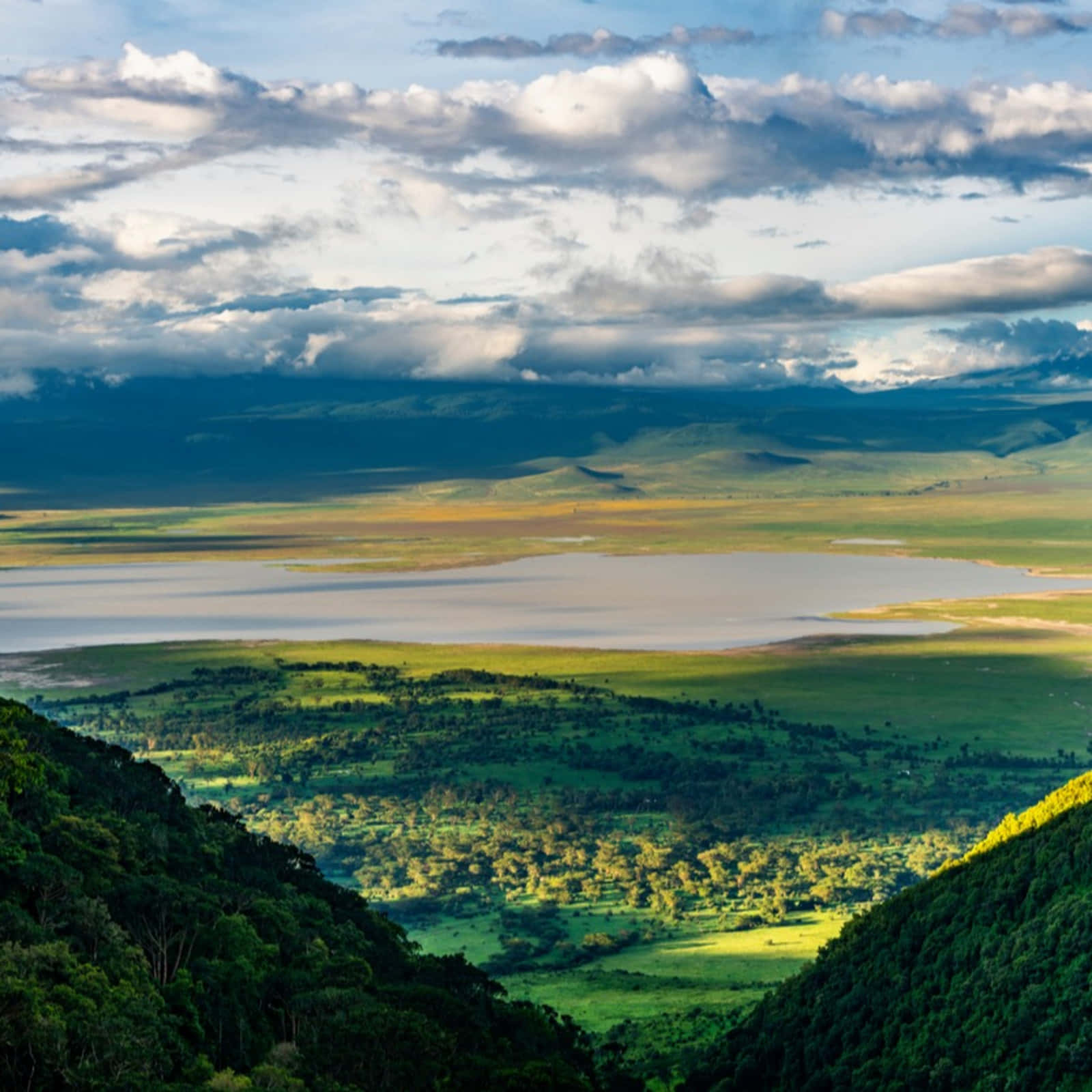 Scenaridel Lago Magadi Nella Tanzania Ngorongoro Crater Sfondo