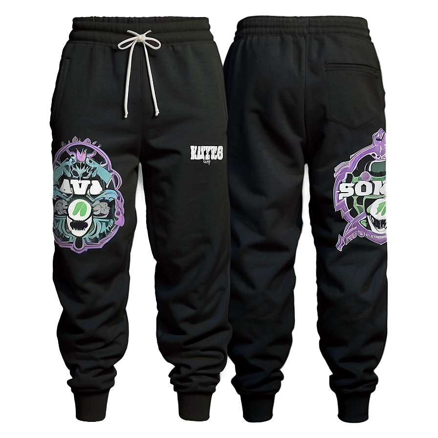 Tapered Black Sweatpants Png Nhg10 PNG