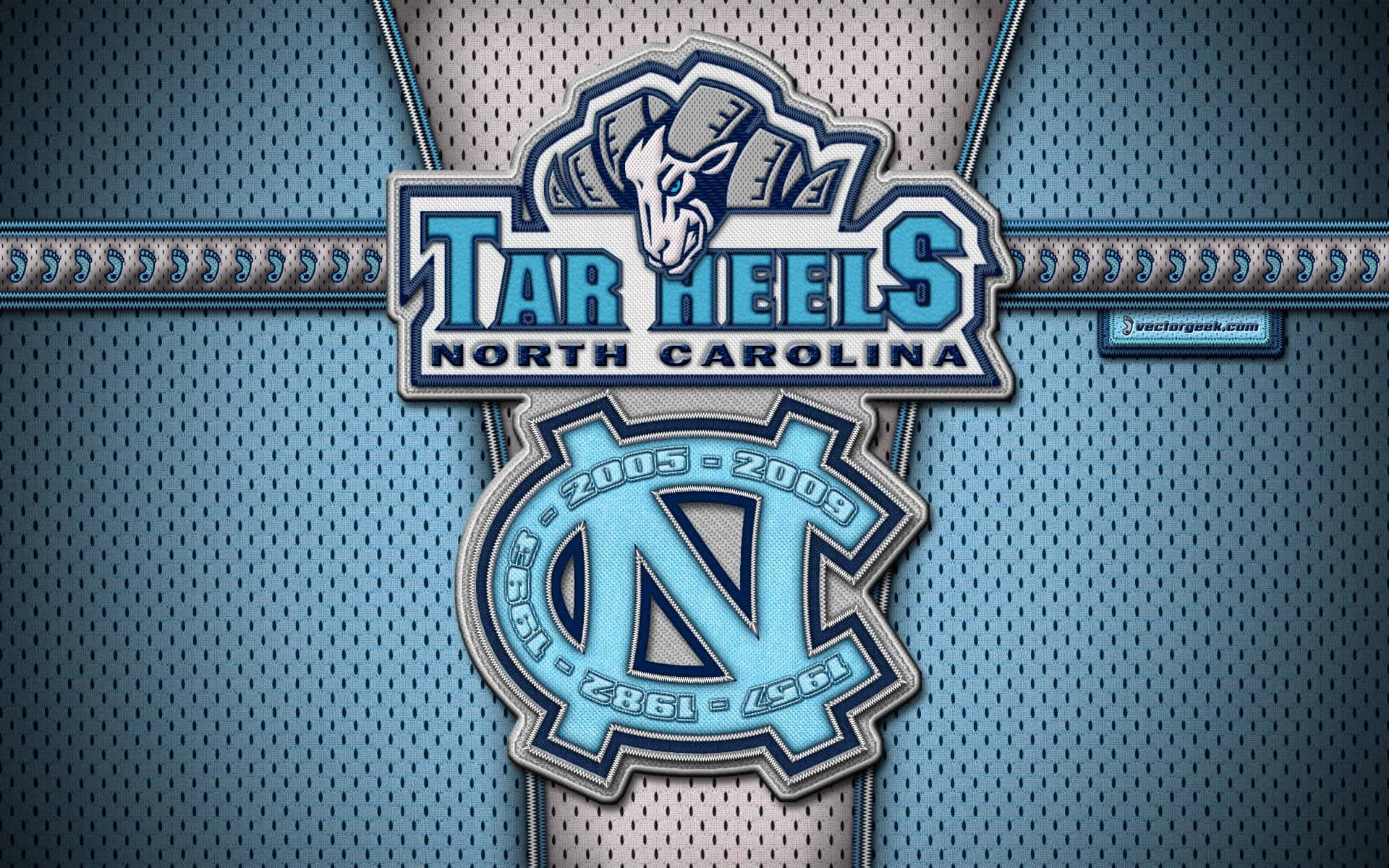 The North Carolina Tar Heels Logo On A Blue Background Wallpaper