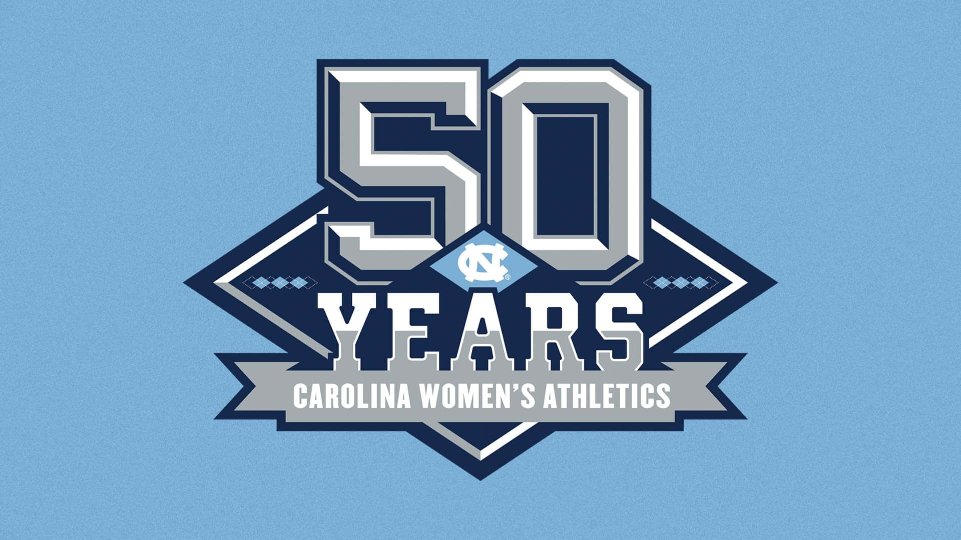 The Logo For The 50th Anniversary Of The Carolina Women's Athletics Wallpaper