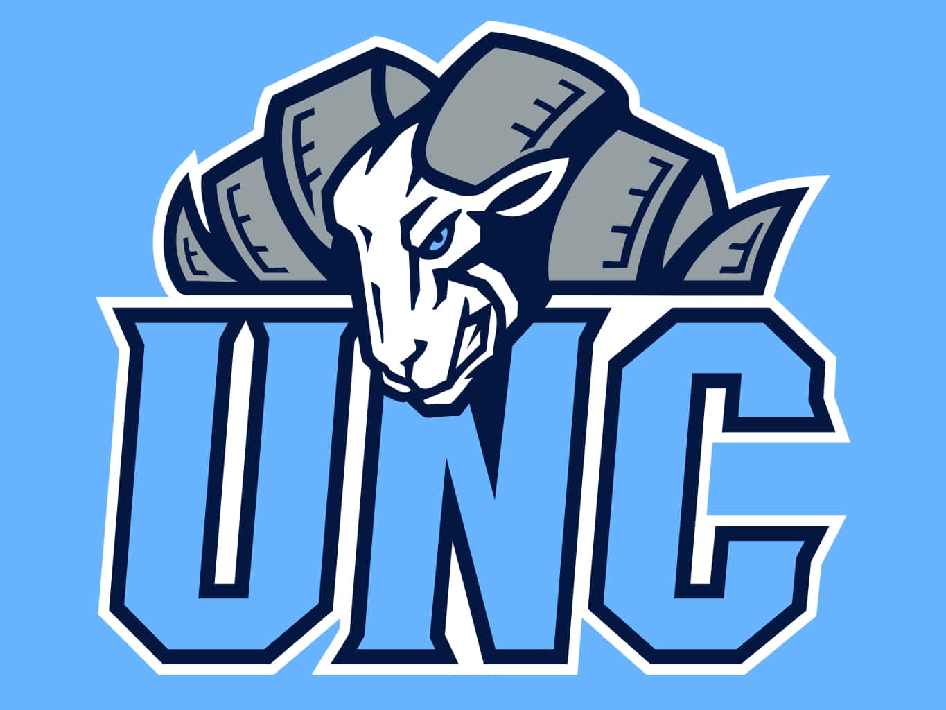 Unc Logo On A Blue Background Wallpaper