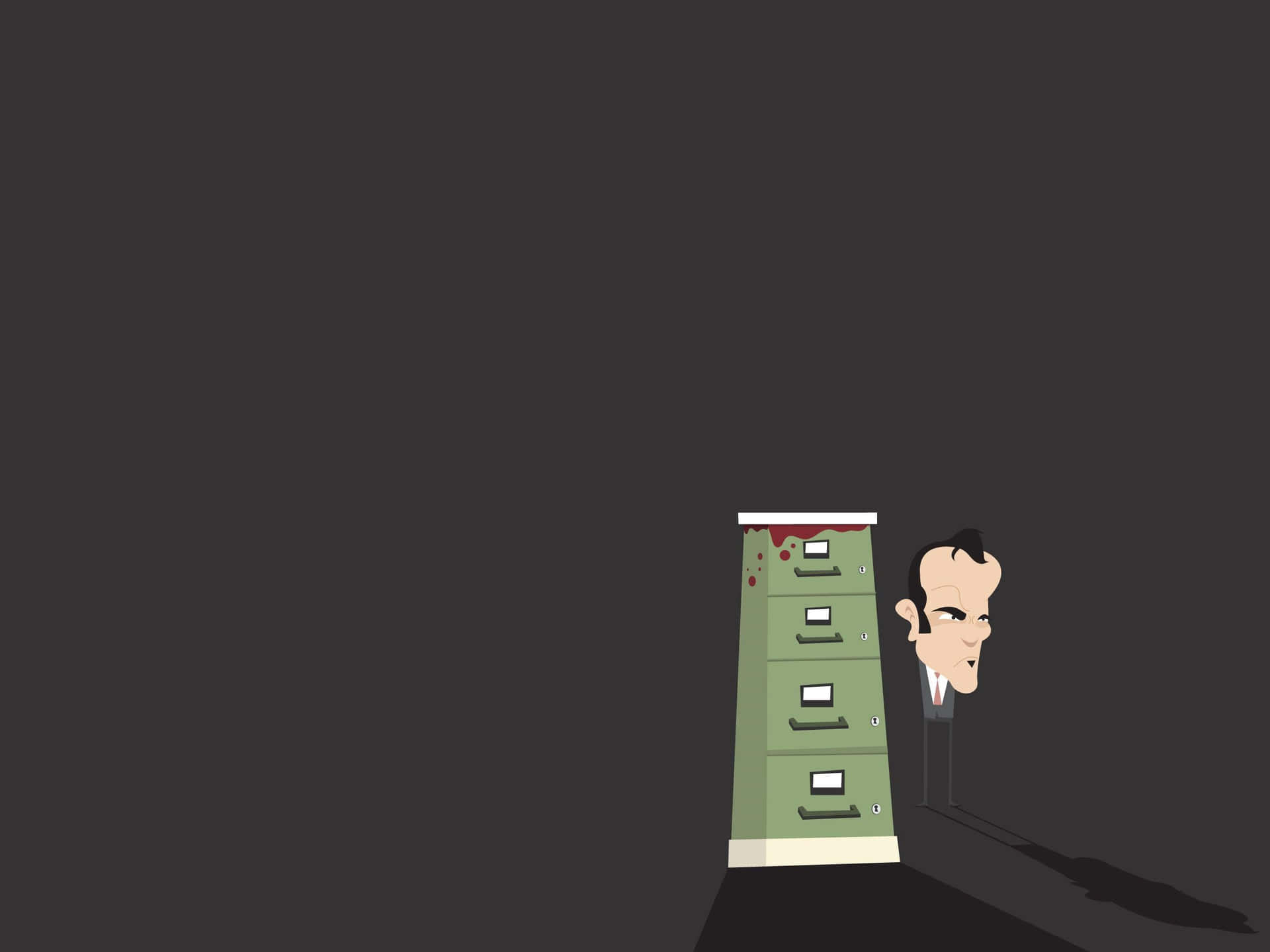 Tarantino Inspired File Cabinet Cartoon Wallpaper