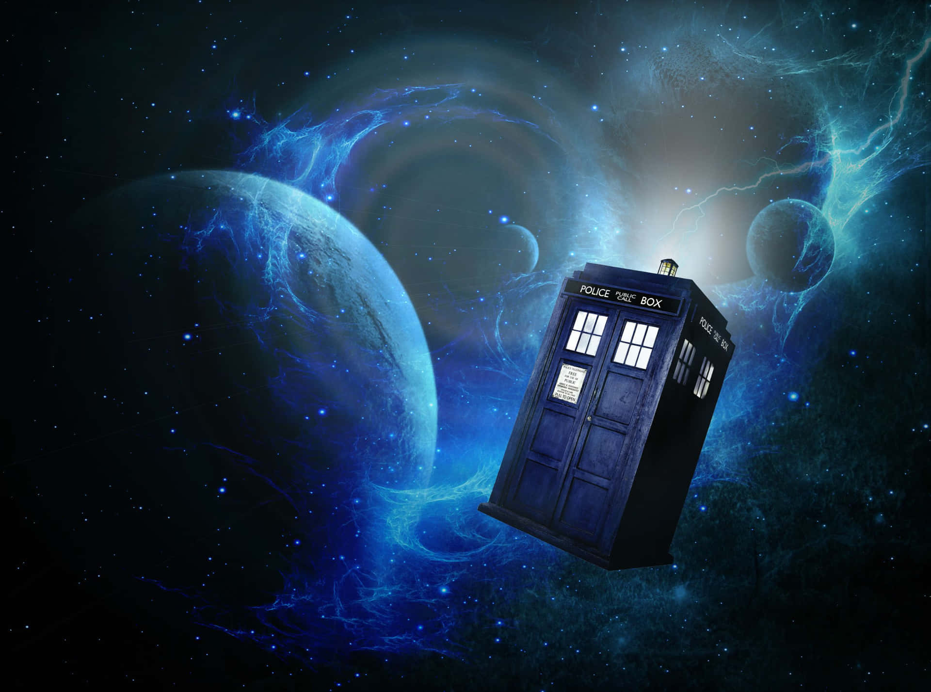 dr who tardis in space
