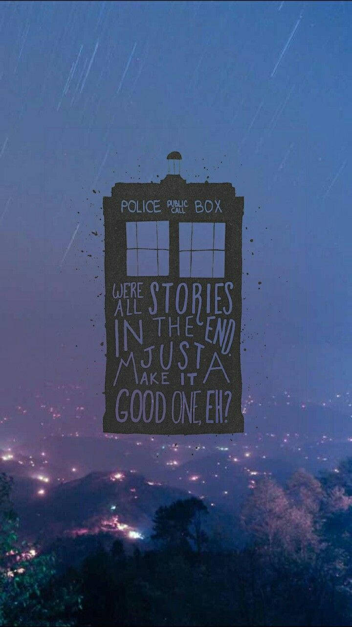 En Retro TARDIS Telefon til enhver Tid Rejsende Doctor Who Fan Wallpaper