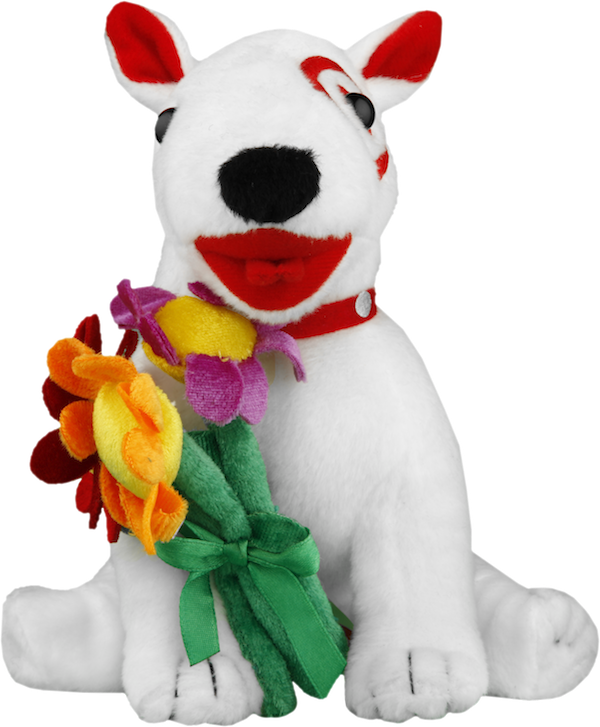 Target Dog With Flowers PNG