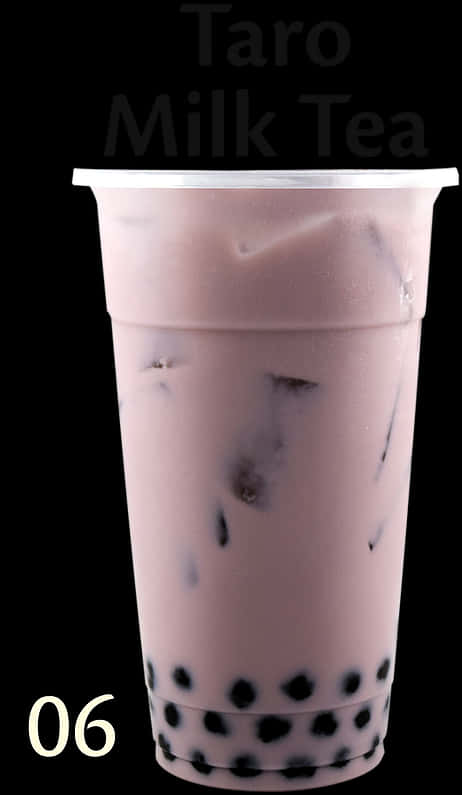 Taro Milk Teawith Boba06 PNG