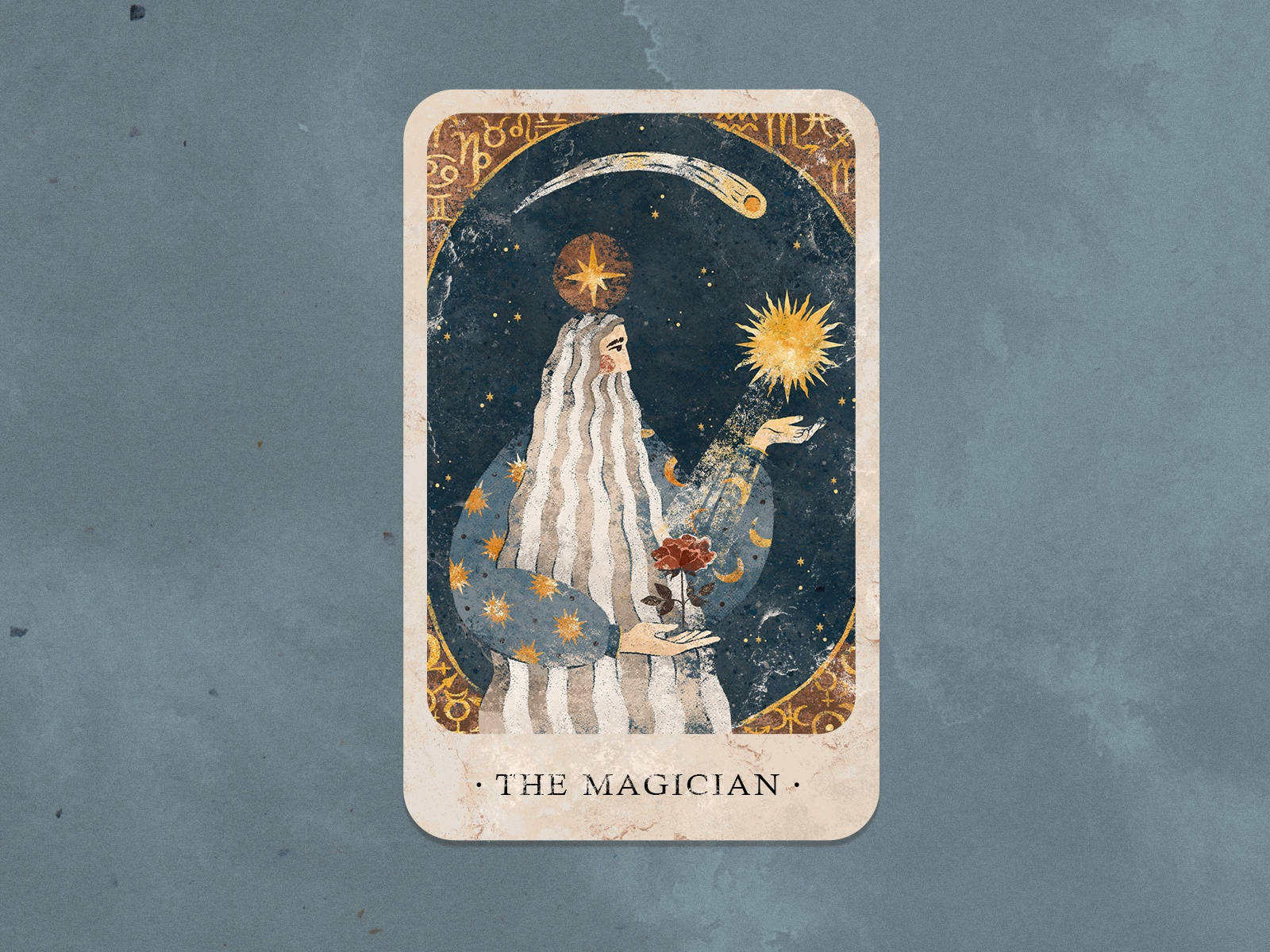 Tarotkortetmagikern (context: Talk About A Wallpaper Design Featuring The Image Of The Magician Tarot Card) Wallpaper