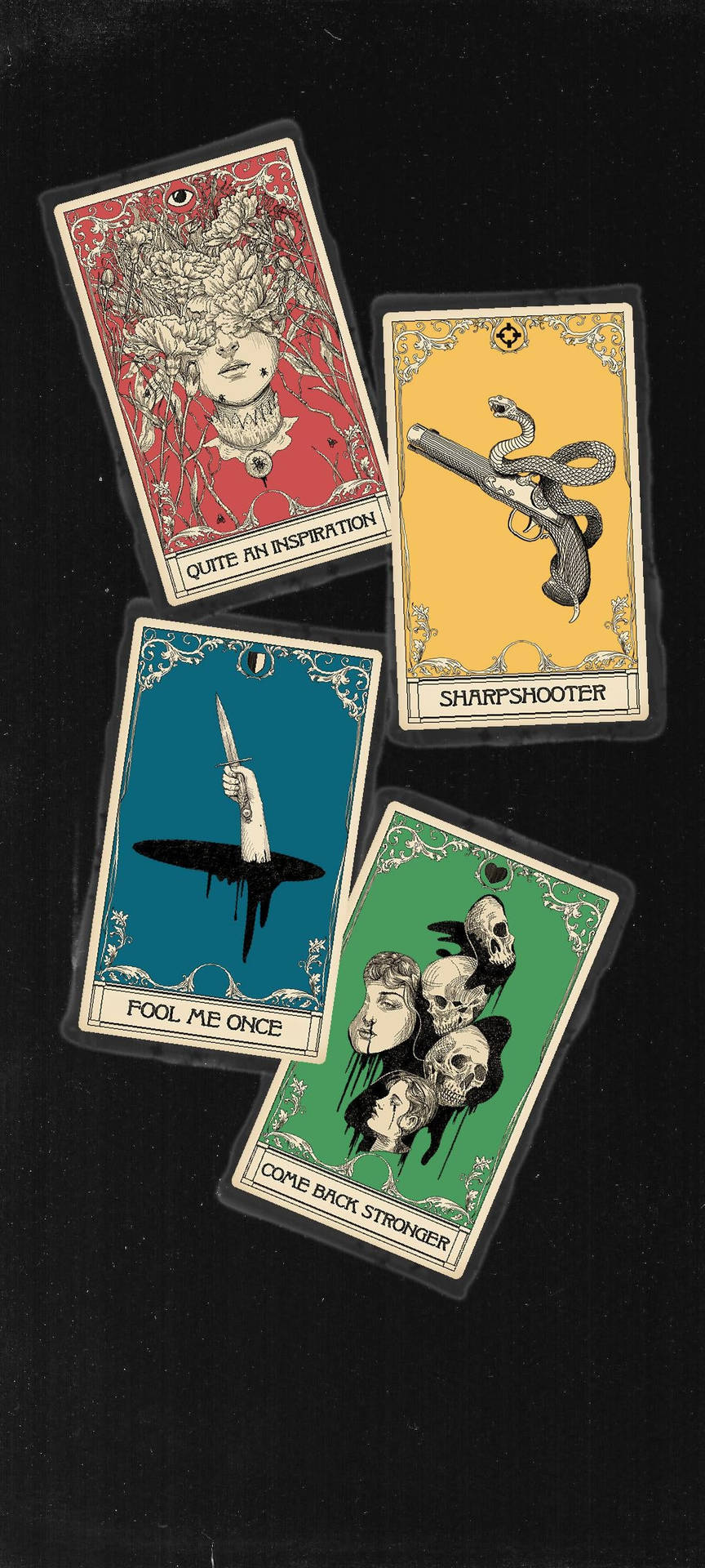 A Set Of Tarot Cards With Different Images Wallpaper