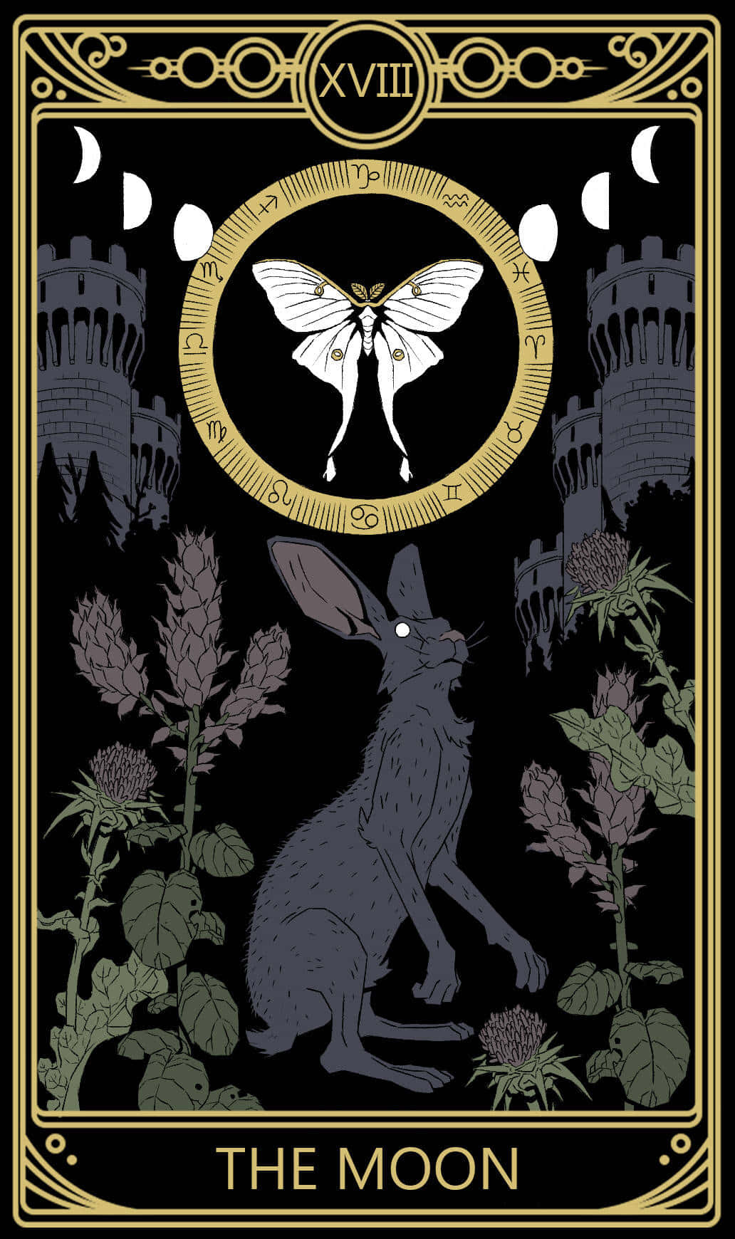 Tarot Card The Moon X V I I I Wallpaper