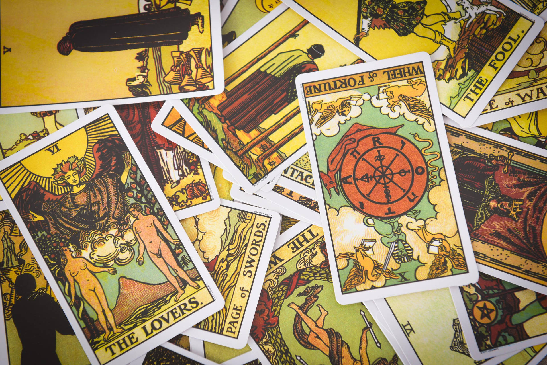 Tarot Cards With Different Images On Them Wallpaper