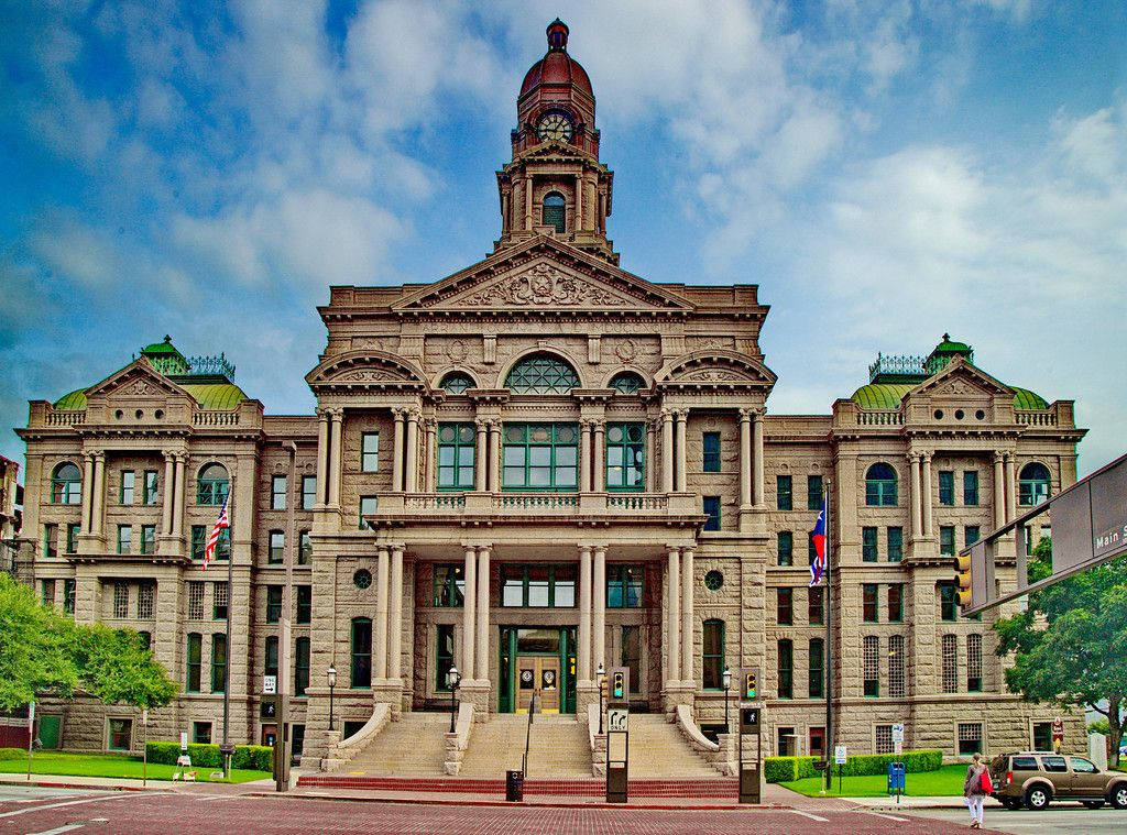 Tarrant County Courthouse Fort Worth Cityscape Wallpaper Wallpaper