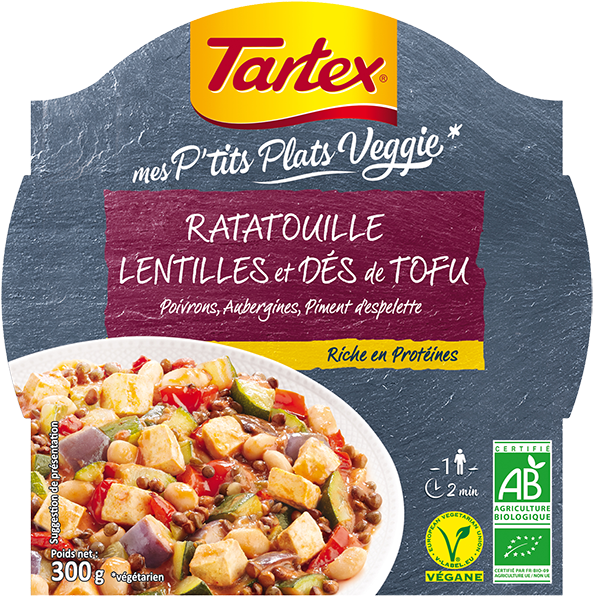 Tartex Veggie Ratatouille Lentils Tofu Dish PNG