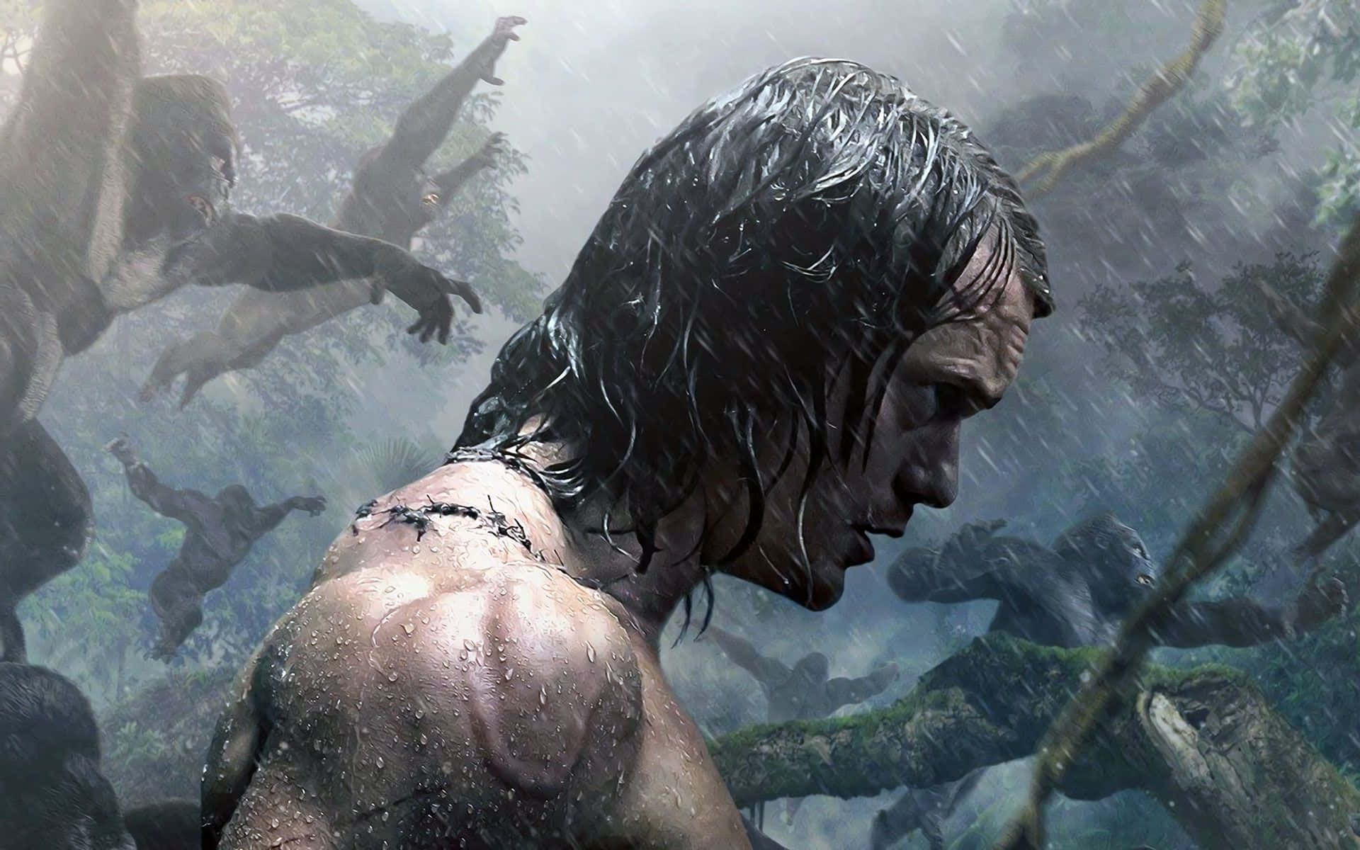 Tarzan_ Amidst_ Jungle_ Action Wallpaper