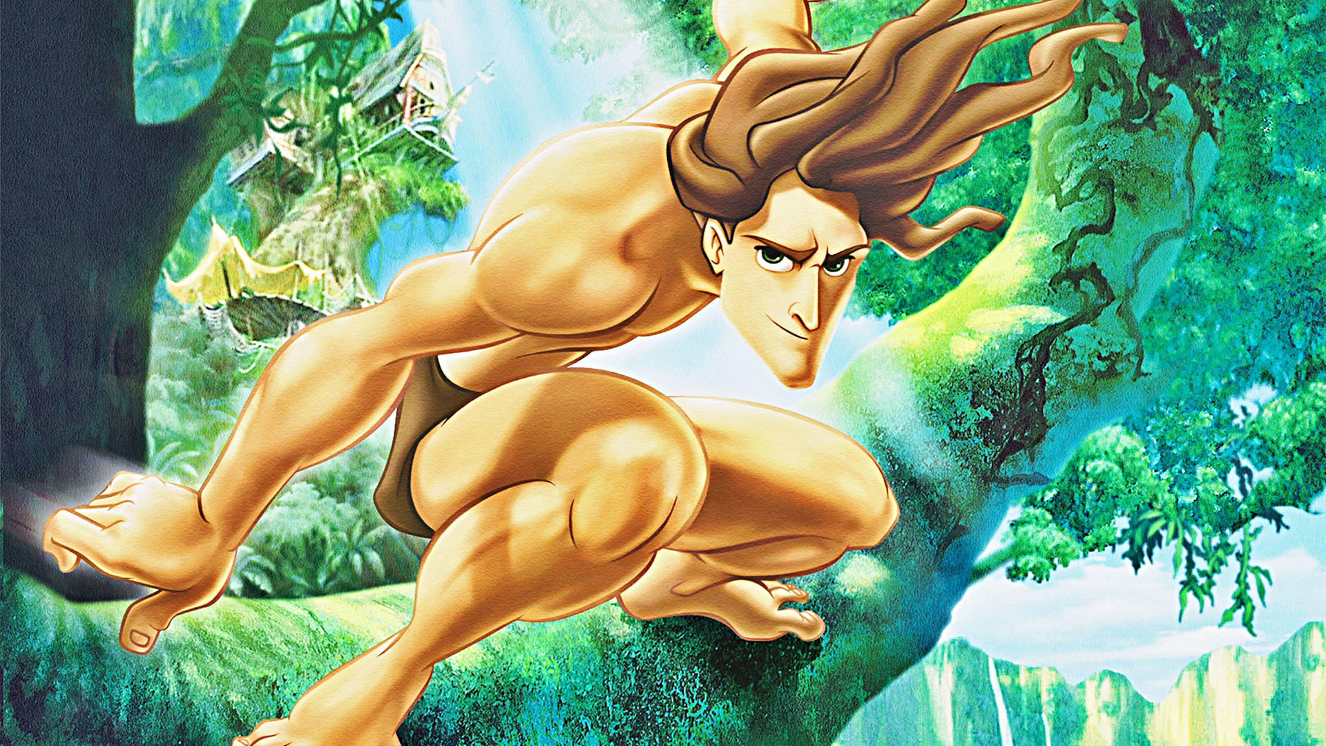 Tarzanmit Wilden Locken Vom Wind Erfasst Wallpaper