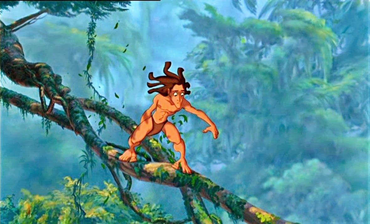Tarzan Brincando Na Paisagem Da Floresta. Papel de Parede