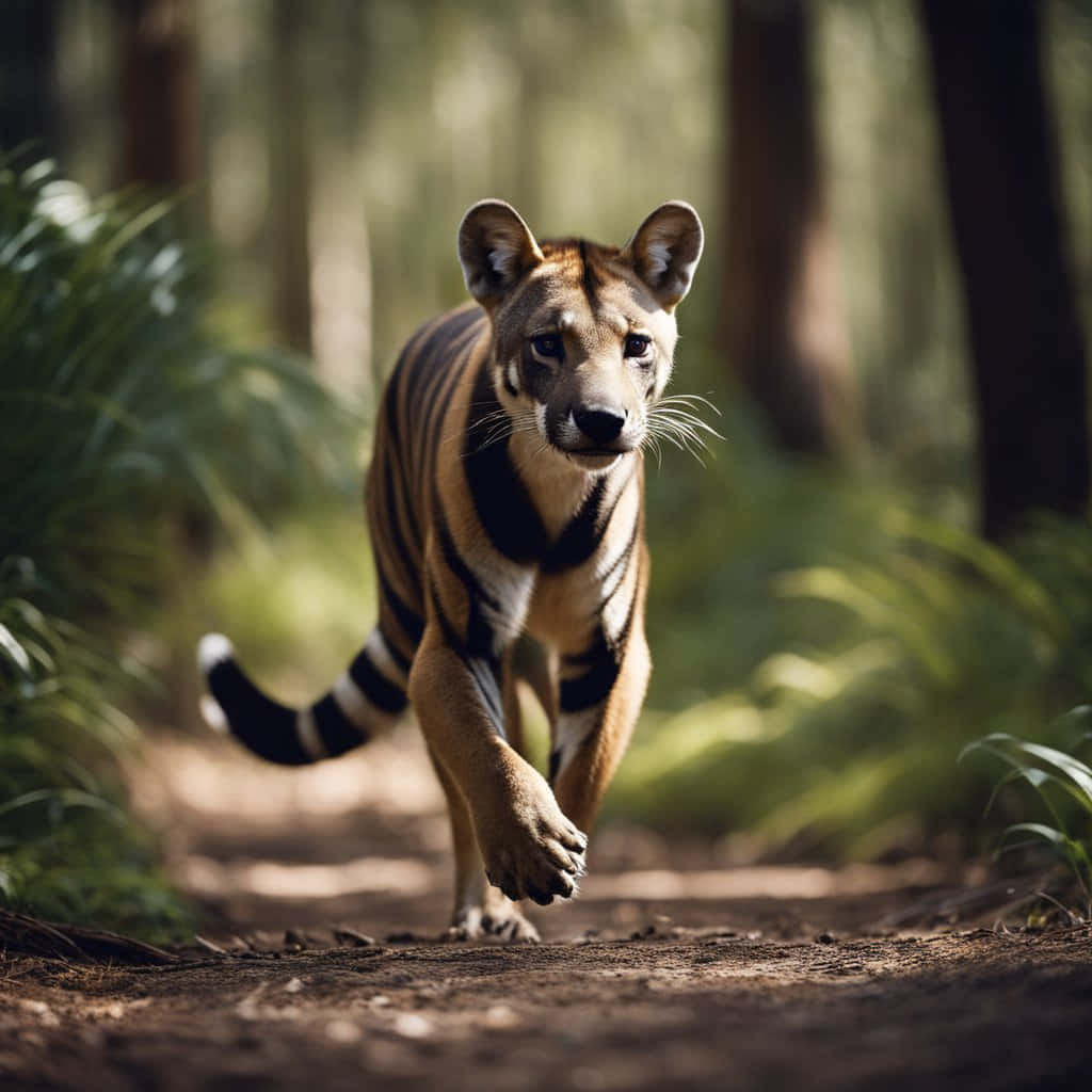 Tasmanian Tigerin Forest Walk Wallpaper