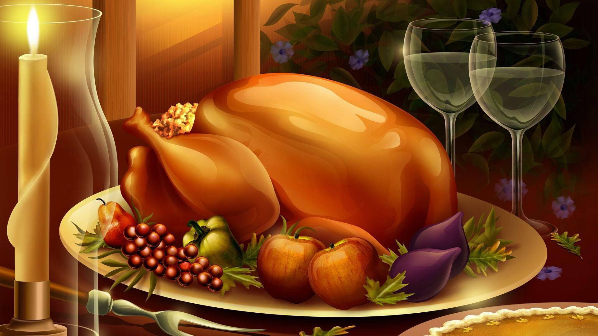 Tasty Turkey Anime Thanksgiving Pfp Background