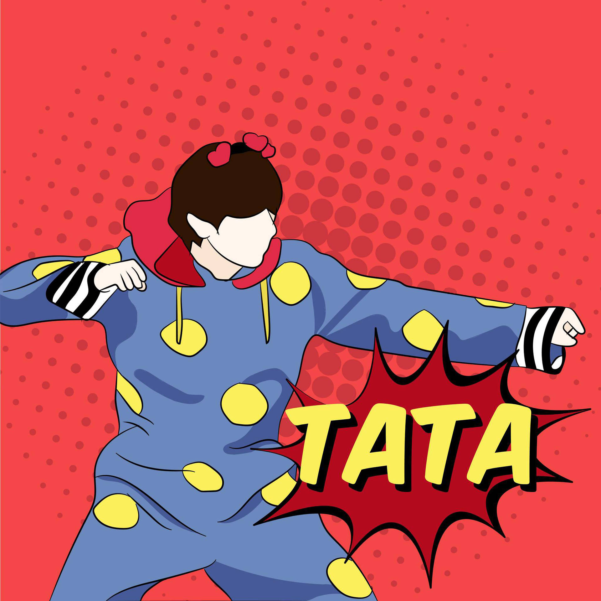 Download Tata Bt21 And V Bts Art Wallpaper | Wallpapers.Com