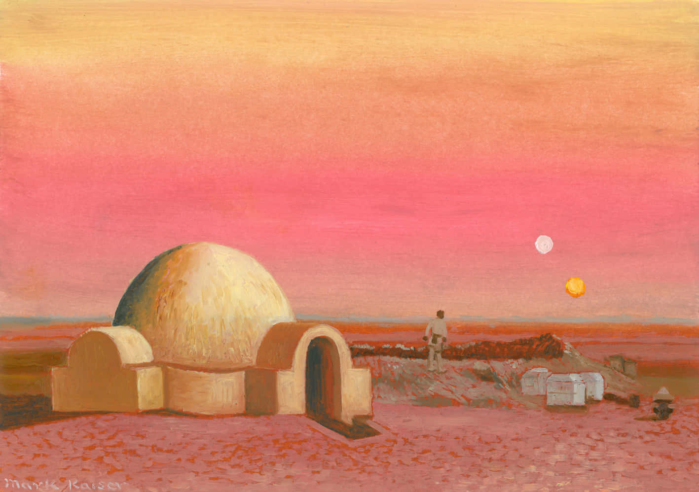 A view of Tatooine - where dreams of adventure come alive." Wallpaper
