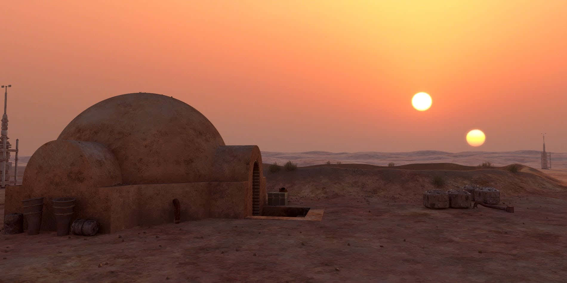 The Astonishing View of Tatooine Wallpaper