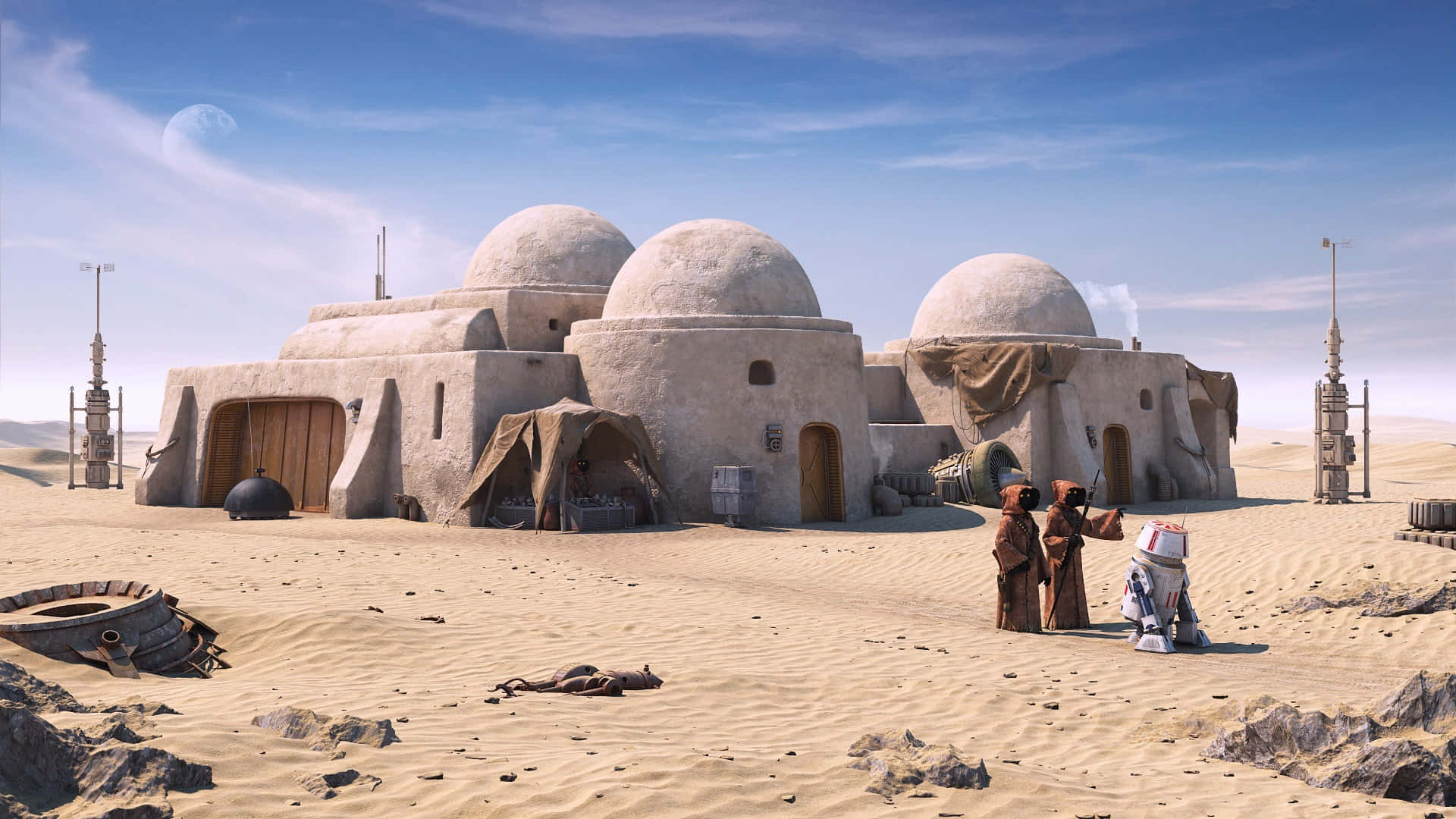 A Stunning View of Tatooine from Above Wallpaper