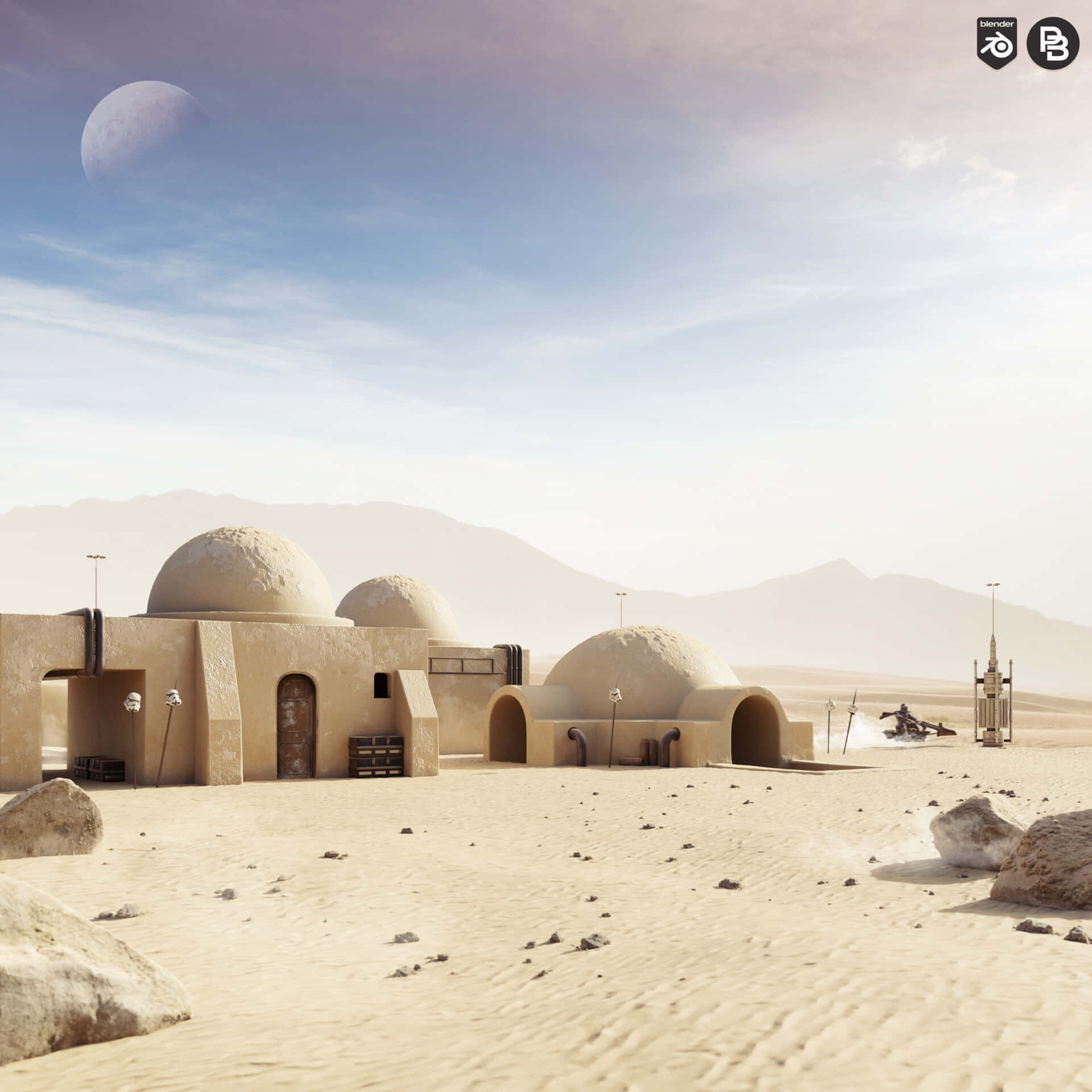 Sun-baked canyon walls on the desert planet of Tatooine Wallpaper