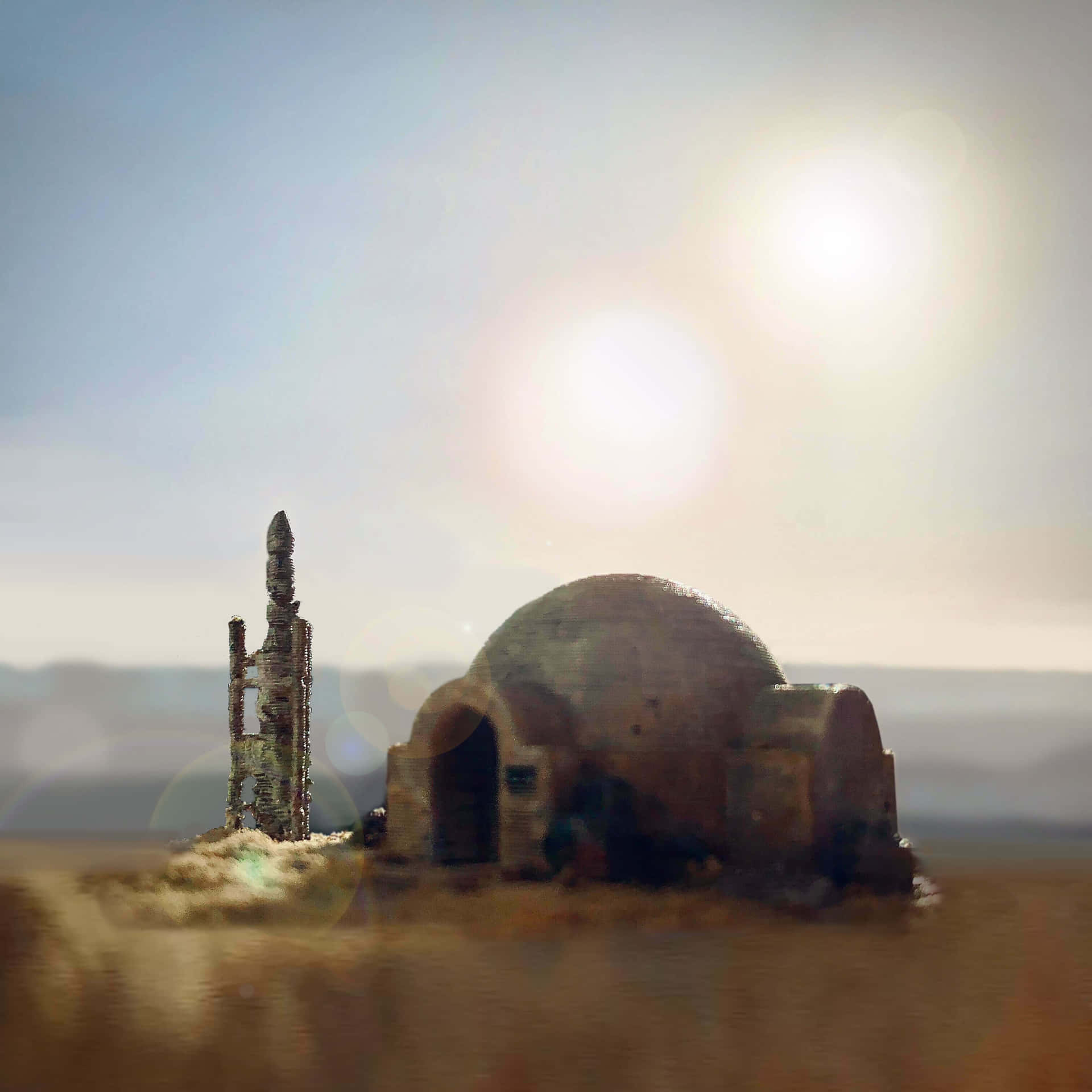 Experience life in a galaxy far, far away on Tatooine Wallpaper