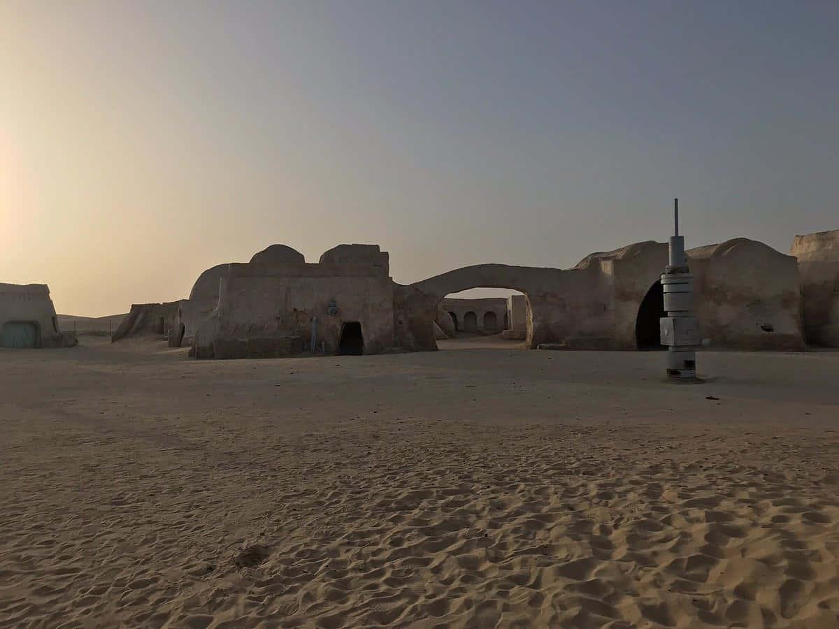 Bakgrundav Tatooine-landskapet